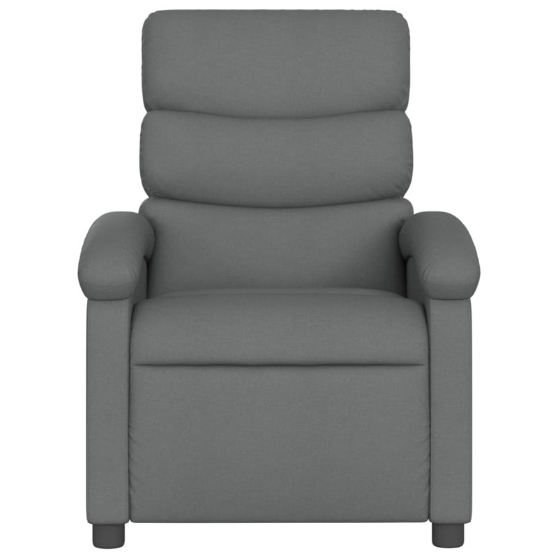 Upholstered Massage Chair, Dark Gray Polyester, Manual
