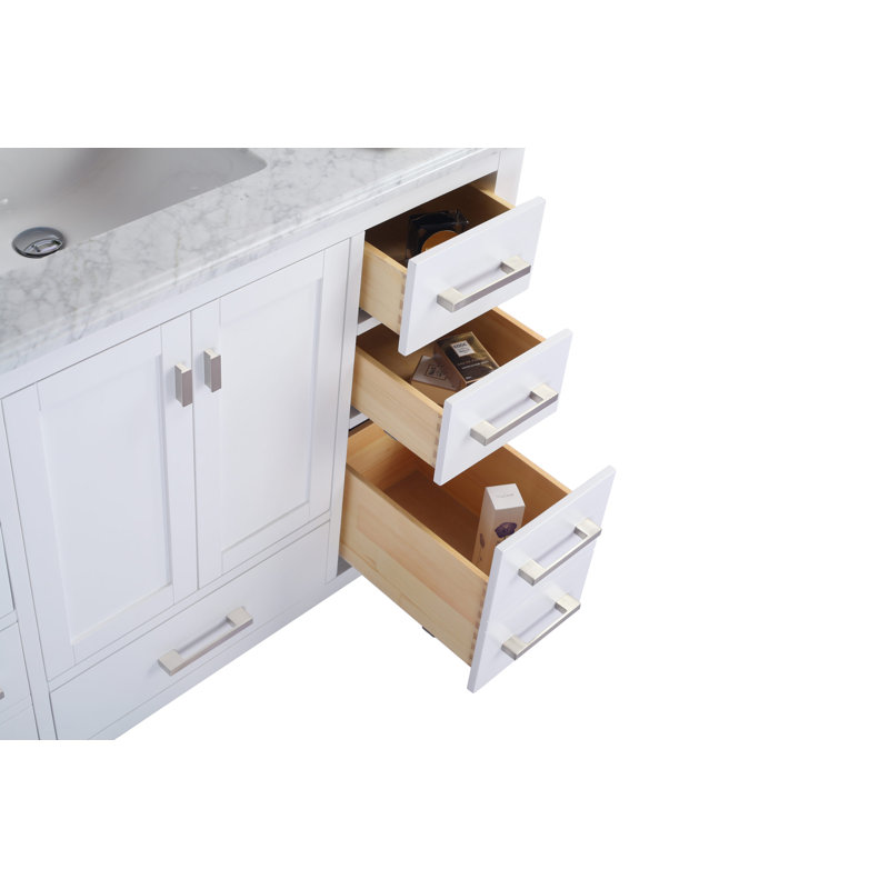 Ensemble de meuble-lavabo simple 48 po Mariário, Blanc mat, Blanc