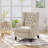 Linen Beige Fabric Pushback Recliner  Mid Century Wingback Accent Chair for Living Room and Bedroom-1922504808