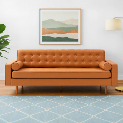 85'' Faux Leather Sofa