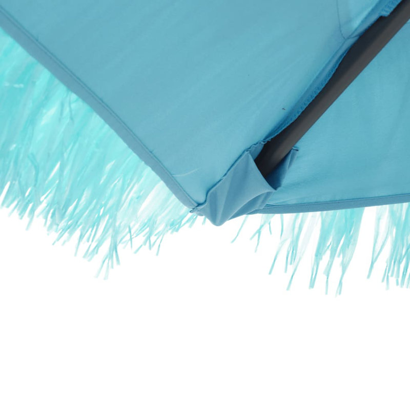 Beach Parasol, 213cm H x 223cm W x 223cm D, Blue / White / Grey
