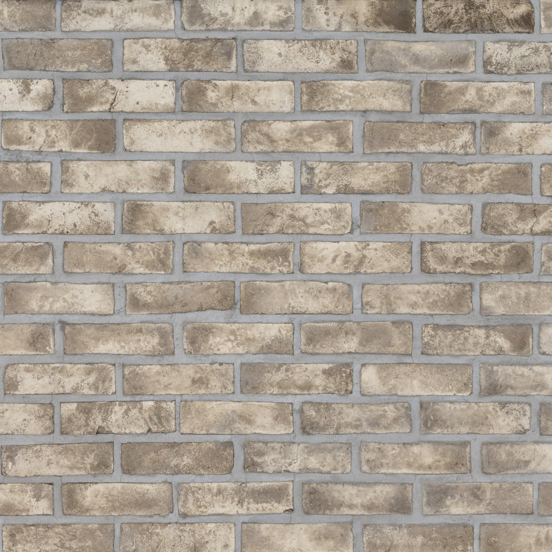 Ackland Terabrik 11 in. x 28 in. Matte Textured Clay Brick Mosaic Floor and Wall Tile, Vintage Taupe