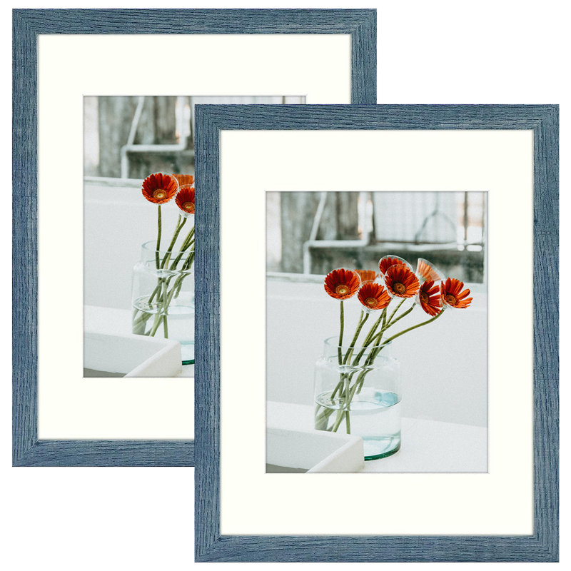 Cadre photo Dreketi, Bleu, 11 po x 14 po emmêlé à 8 po x 10 po