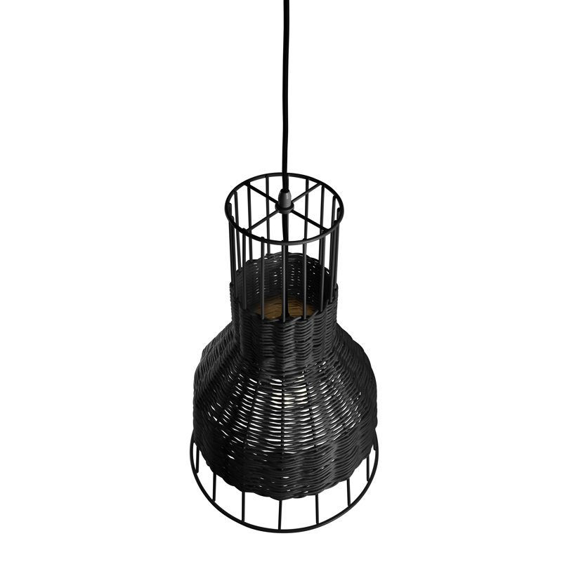 Luminaire suspendu Laika, Noir, H 20 po x l 12 po x P 12 po, Noir