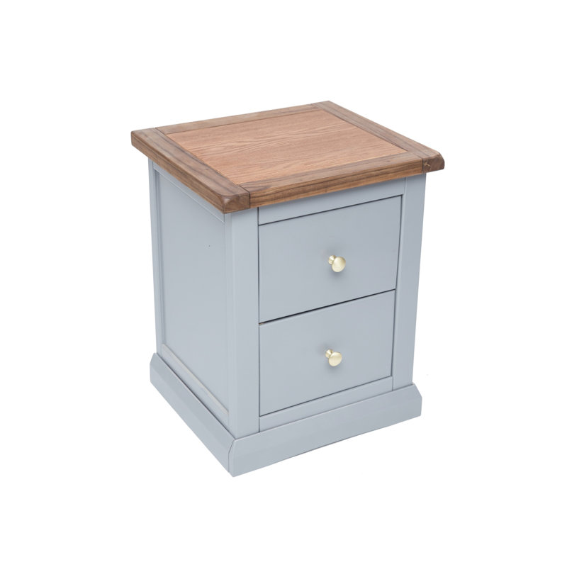 Eastchester 45 cm W Bedside Table, Grey/Gold