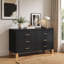 Commode de rangement moderne à 6 tiroirs avec poignées en métal et pieds en bois massif pour chambre d'enfant-549416433