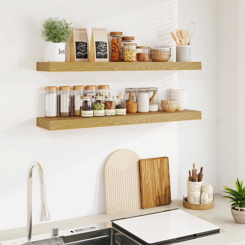 Floating Shelves, Hanging Shelf with Invisible Brackets, 1.5" H x 40" W x 7" D