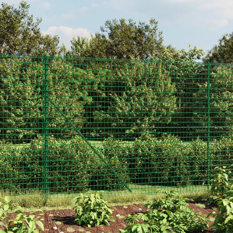 Clôture grillagée vidaXL en acier galvanisé vert, H 78,7 po x l 393,7 po