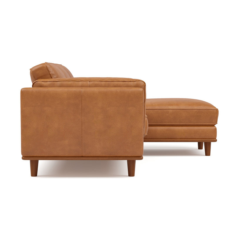 Canapé en cuir Shanteka Artisan, Orienté à droite, Cuir véritable cognac