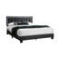 Lit tapissier en laine gris anthracite