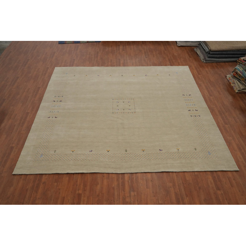 Handmade Gabbeh Style Large Square Wool Rug 12x12