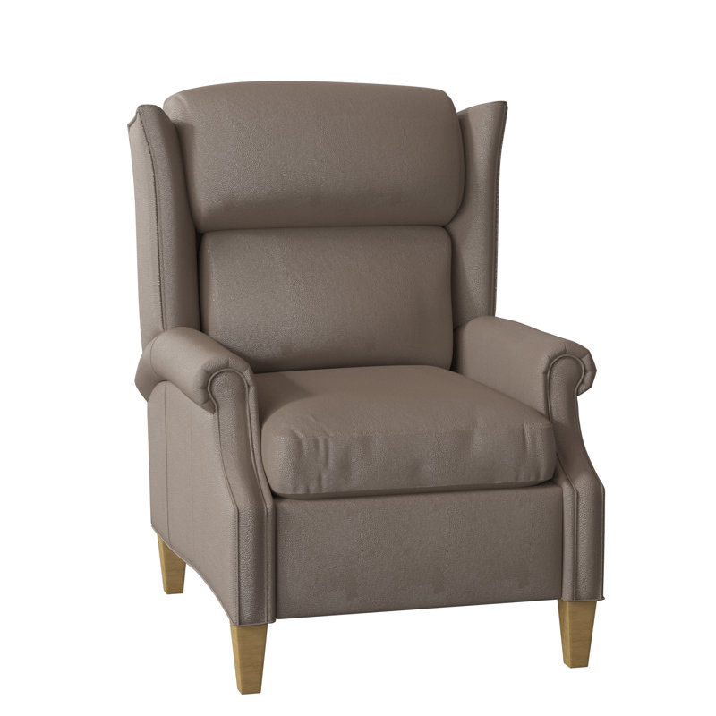 Harbour Town 33" Wide Genuine Leather Club Recliner, Hazelnut, 1181 Pearl, Manual