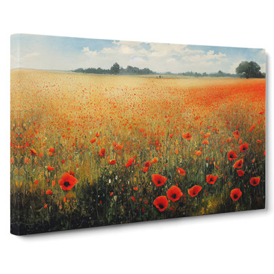 Poppy Field Watercolour Vol.4 - Wrapped Canvas