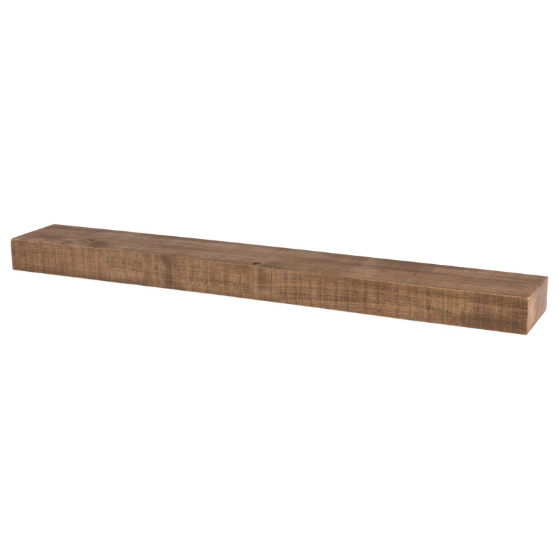 Aged Oak 42" Rustic Solid Wood Floating Mantel Shelf
