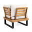 Fauteuil d'angle et table basse, housse beige, fauteuil d'angle et table basse en bois, beige Profondeur, largeur, 28,78 hauteur, 52,82 lb