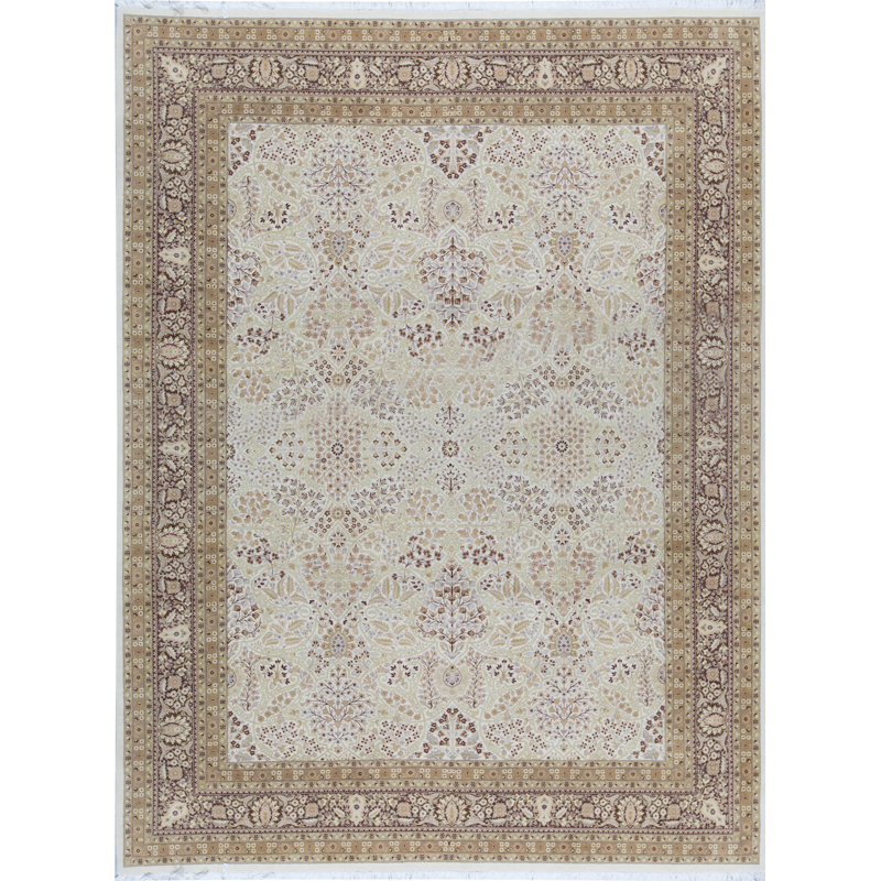 Hand-Knotted High-Quality Cream Area Rug