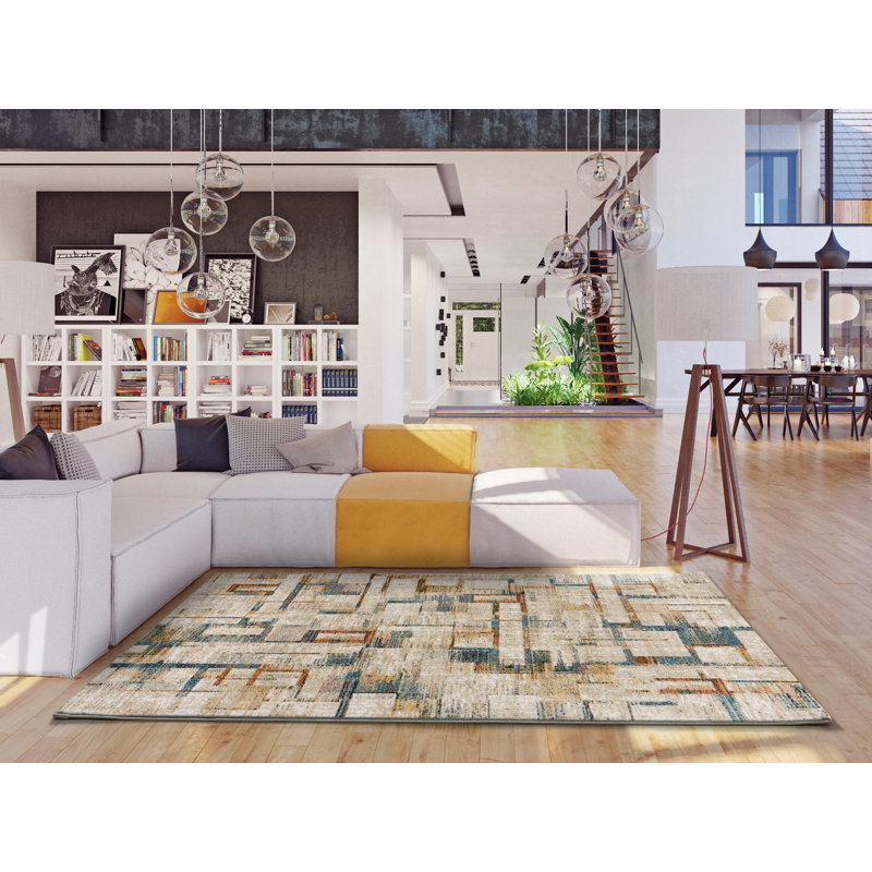 Ahnyah Abstract Machine Woven / Power Loomed Area Rug, Rectangle 133 x 190cm