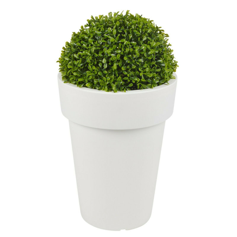 Elvezia Pot Planter, White, 31.9cm H x 24.5cm W x 24.5cm D