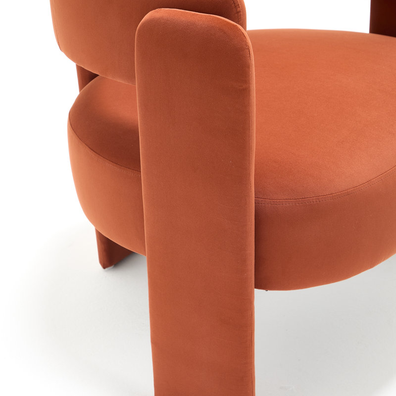 Chaise d'appoint avec pieds en bois robustes, Orange