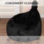 Housse pour fauteuil à billes - Housse de chaise de salon en fausse fourrure moelleuse ultra douce - Noir