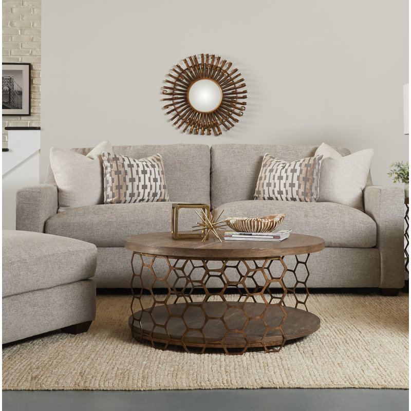 Rhodes Upholstered 94.5'' Sofa, Conversation Ivory Basketweave