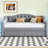 Gray Upholstered Twin Xl Daybed With Led On Both Sides, 2 Drawers, And Linen - Covered Elegant Bedroom Look Featuring Padded For Comfortable Rest-851945367