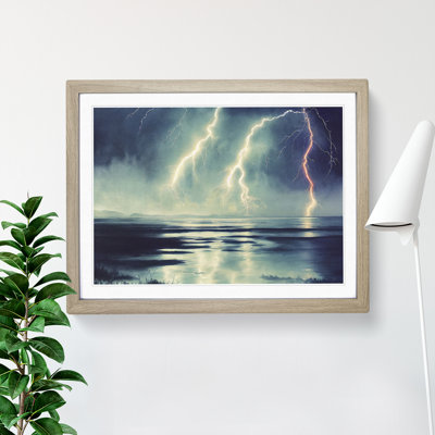 Exhilarating Lightning Storm 1 Piece Single Picture Frame Painting