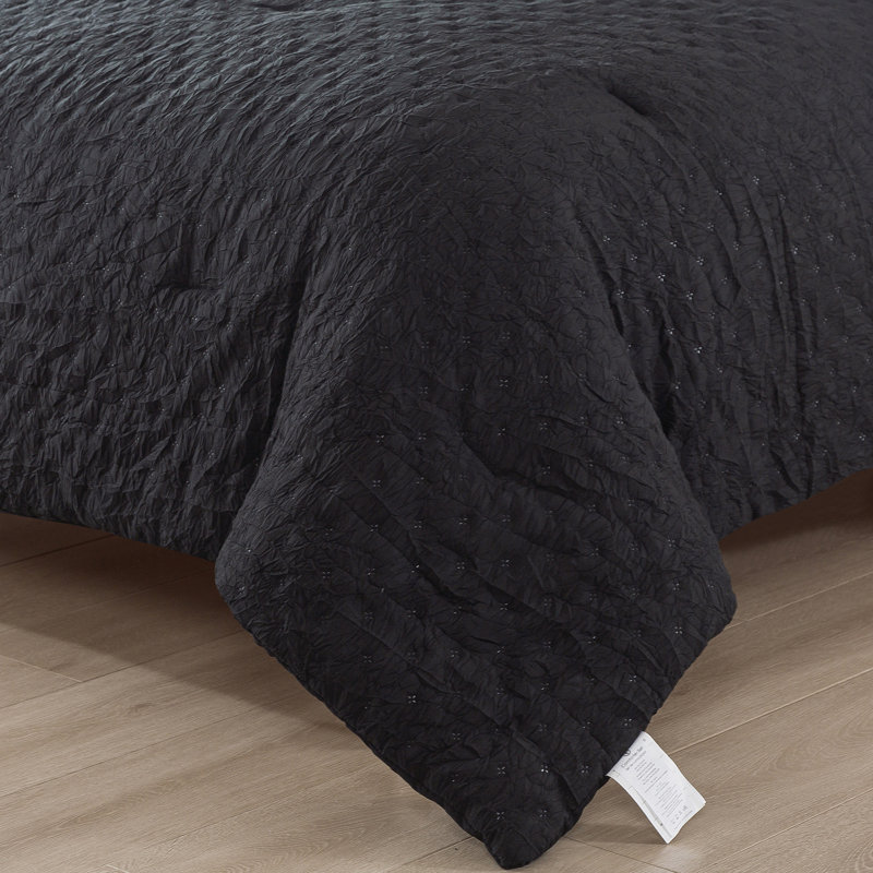 Ensemble d'édredon en microfibre, Simple, Noir