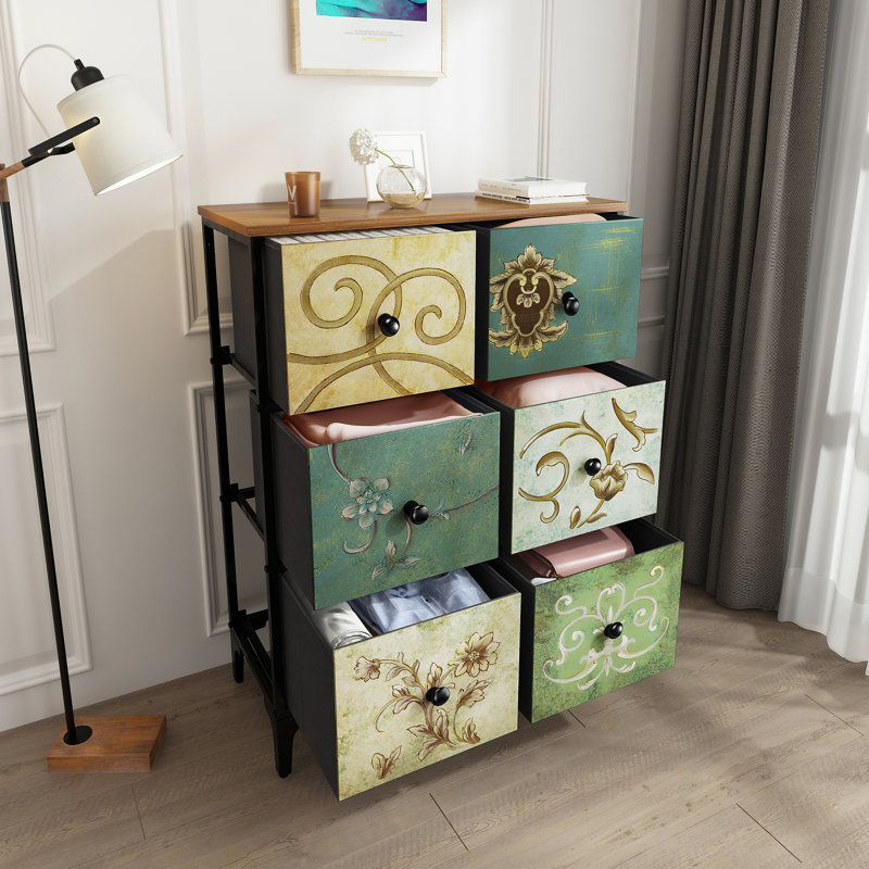 Gallery Kosinski 6 Drawer Dresser for Bedroom, Small Narrow Double Dresser, Chest of Drawers for Bedroom, 36.2'' H X 26.6'' W X 11.7'' D