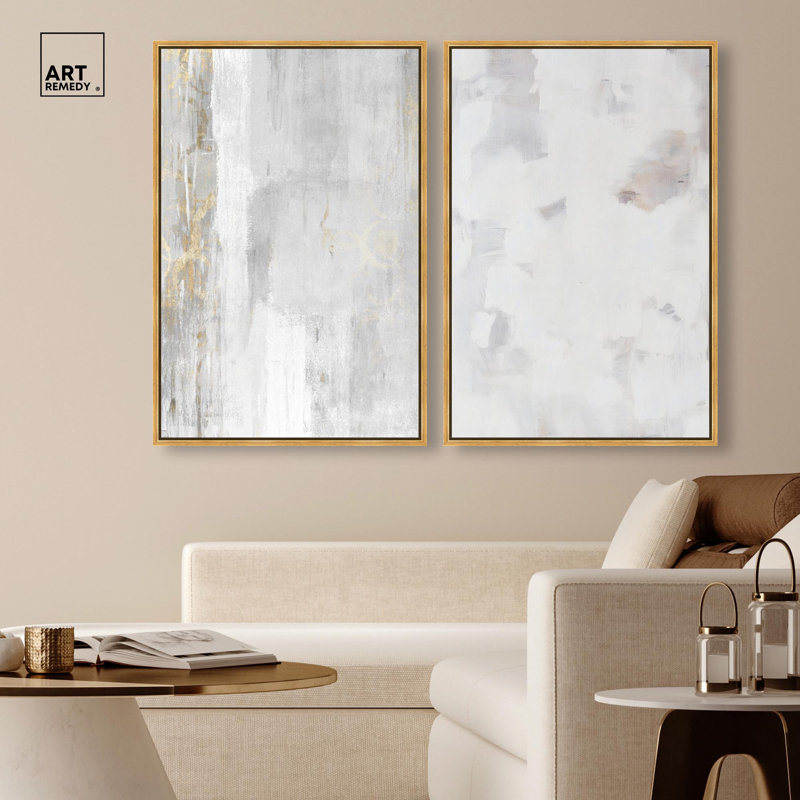 Storytelling Canvas Print Boho Gold Wall Decor Set by Art Remedy, Black Frame, 10 x 15, H 37 po x l 25 po, Gold Frame