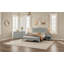 Ensemble de chambre à coucher de style rétro 4 pièces, lit plateforme grand avec un design élégant, table de chevet et commode avec poignée en métal-1574524034
