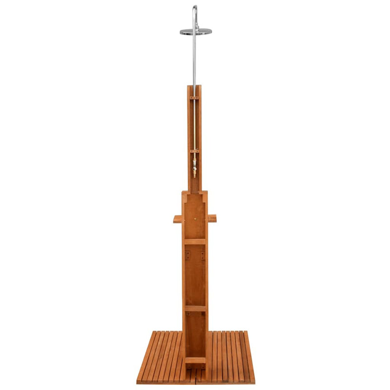 Unité de jardin autoportante réglable en bois avec douche en bois d'eucalyptus WALPLUS 27,6 x 27,6 x 86,6 po