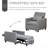 Convertible Sofa Lounger Chair Bed Multi-Functional Sleeper Recliner With Tufted Upholstered Fabric, Adjustable Angle Backrest, And Pillow