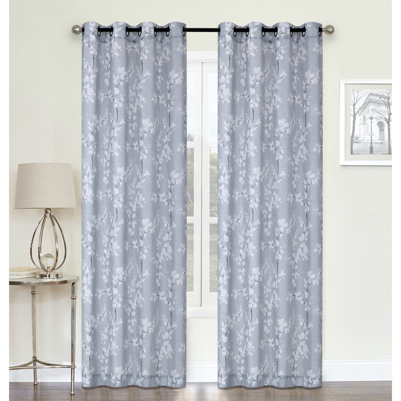 Abby-Gayle Semi Sheer Sliding Panel Pair, Light Gray
