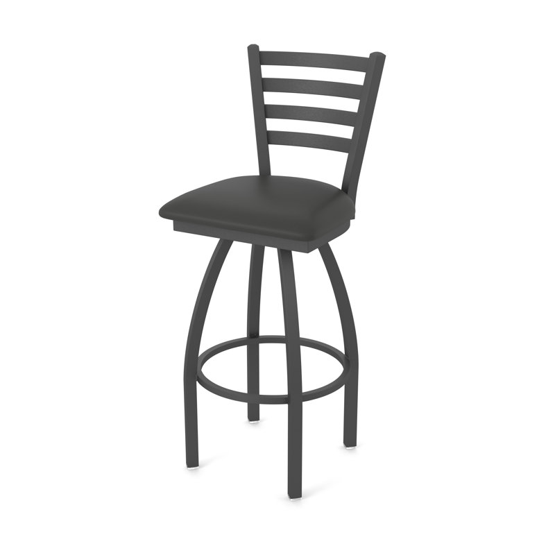Tabouret pivotant Jackie, Étain, Vinyle - fer Canter, Très grand (siège d'une hauteur de 36 po)