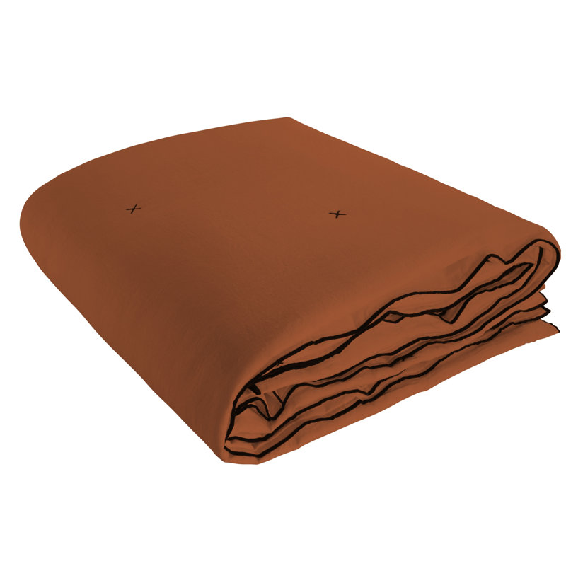 Dziedzic 100% Linen Solid Colour Bedspread, Mid Brown