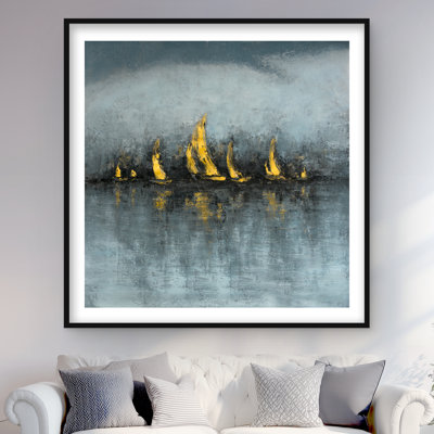 «Set Sail» - reproduction côtière matte encadrée marine pour la décoration intérieure