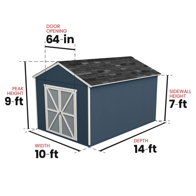 Rookwood Wood Storage Shed, Multiple Sizes (Professional Installation Available), With Floor, 10' W x 14' D, Yes