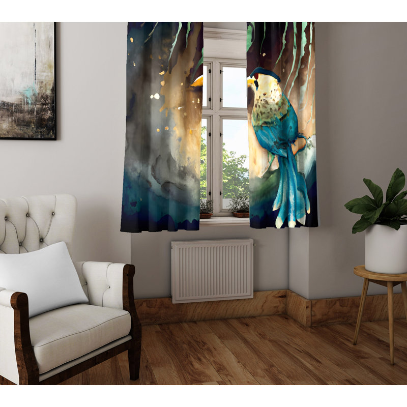 Barlas Semi Sheer Curtain Pair, 40" W x 52" L