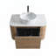 Meuble-lavabo de 30 po avec lavabo en céramique blanc Carrara et porte-serviettes-133406114-133406112