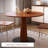 Walnut&Black Round Solid Wood Dining table-1000864895