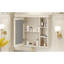 Armoire de salle de bain à miroir - Solution de rangement polyvalente beige crème moderne 35,51 po x 28,07 pi
