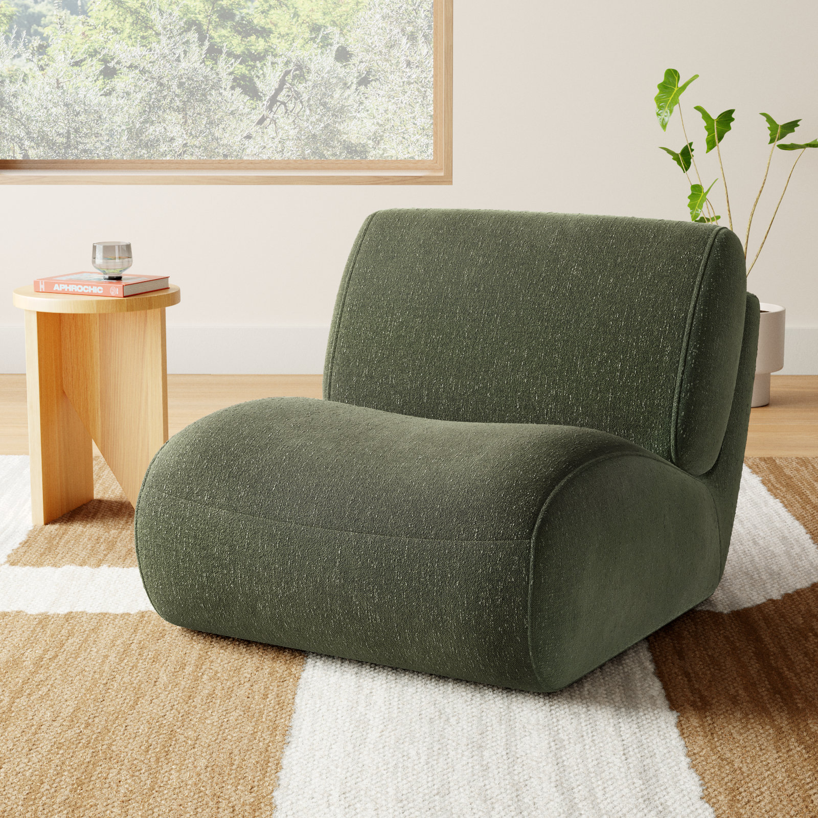 Nita 33'' Swivel Upholstered Accent Chair, Mellow Forest Chenille