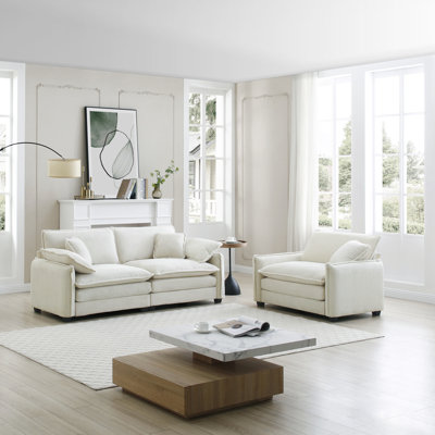 Modern Living Room Sofa Two Pieces Set, Suitable For Living Room And Small Apartment , 2 Pieces Sofa Set Consists Of A Single Seat Sofa And A 2-Seater