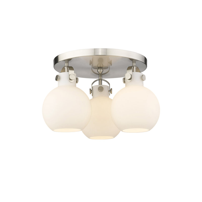 Plafonnier encastré 3 lumières Slocomb, Blanc mat, Nickel satiné
