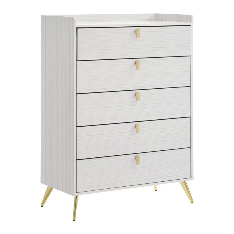 Commode blanche à 5 tiroirs de 31,6 po Madill