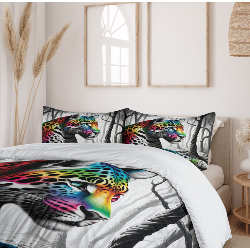 Leopard Duvet Cover, King Duvet Cover + 2 Standard Shams