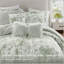 Ensemble de couette 5 pièces pour lit double et queen avec coussins décoratifs, à volants floraux réversible, 90 x 90 pouces