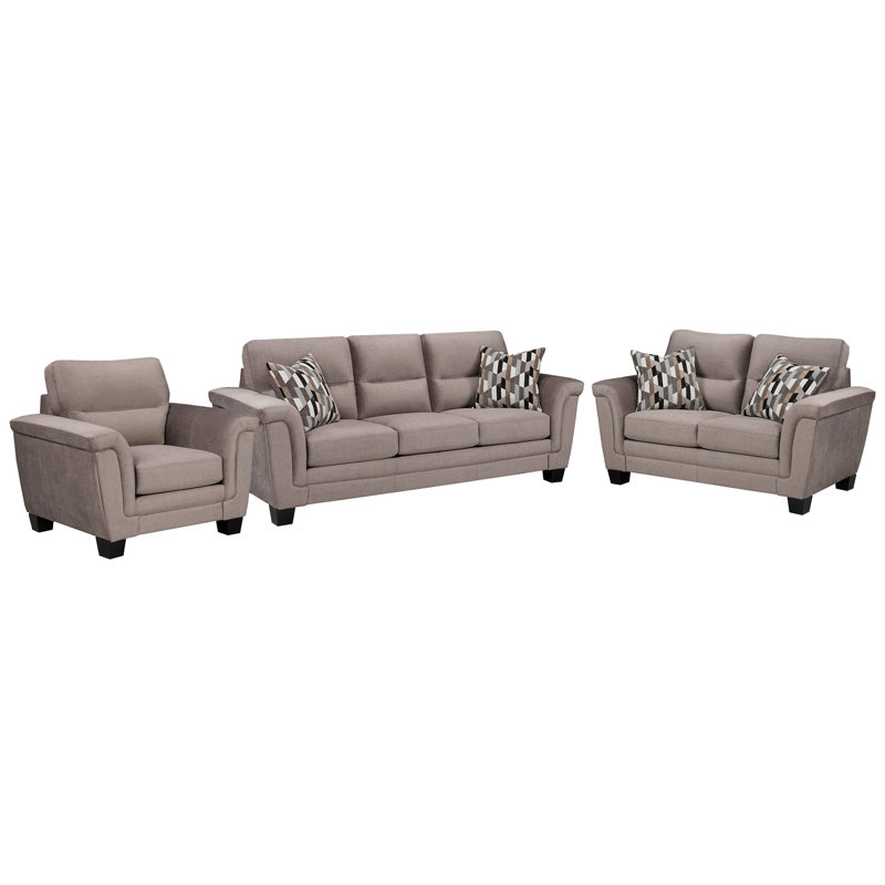 Canapé et causeuse en tissu Beeston, taupe, Taupe