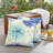 Gardenia Seaglass Floral Indoor/Outdoor Reversible Throw Pillow-1458537340